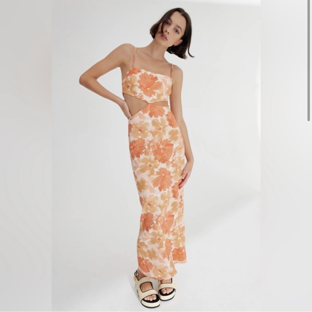 Significant Other Floral Cutout Dress